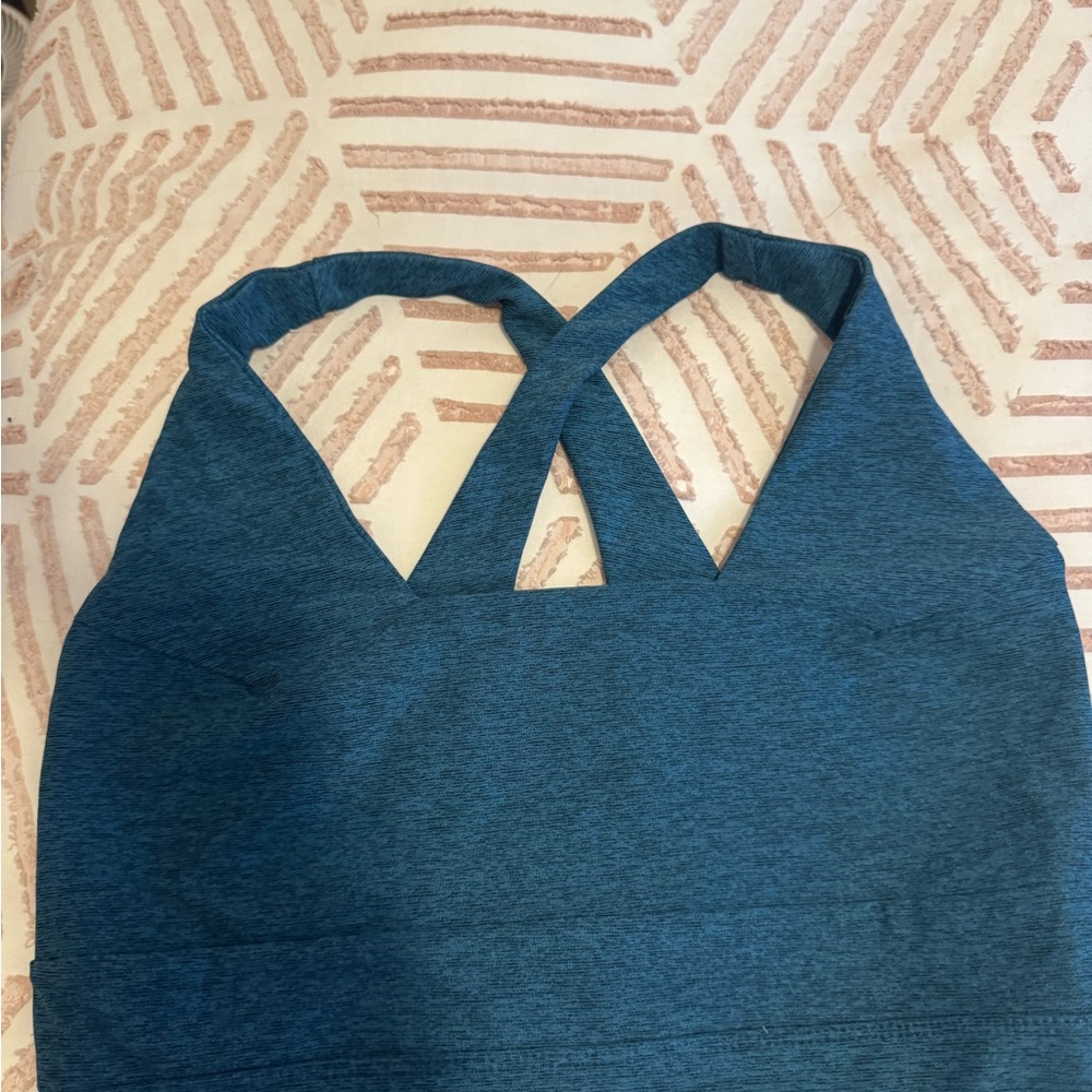 Women's Blue Cross-Back Bralette - Size Large
